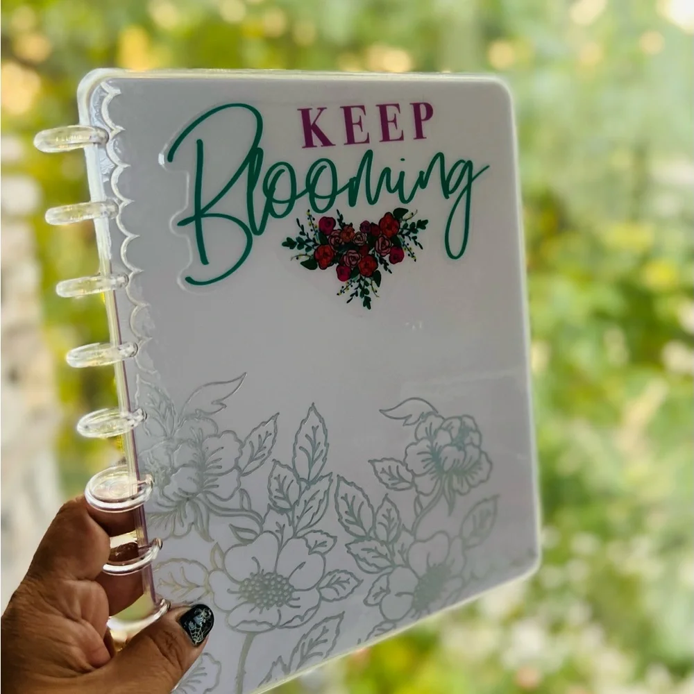 Happy planner classic size cover set metalic silver floral